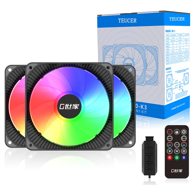 12 см три комплекта 12 см вентилятор охлаждения черный пластик 5 в три штырька argb материнская плата вентилятор шасси