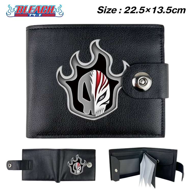 11 Designs 22.5*13.5CM Custom Design Low MOQ PU Leather Bleach Short Wallet Students ID Card Holder Japan Anime Wallet