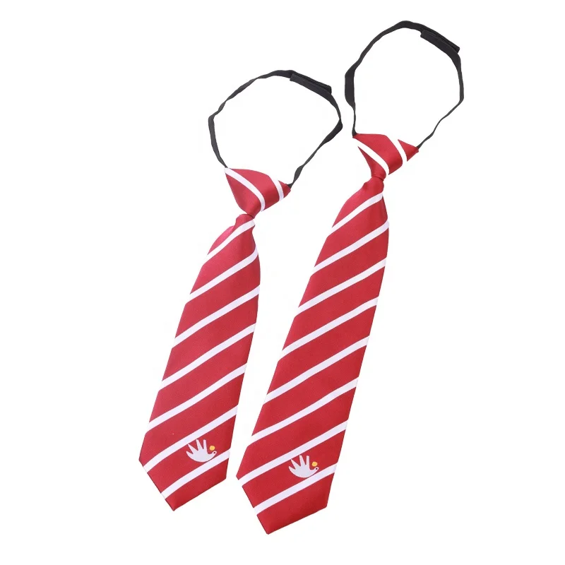hot sale hand made custom red polyester kids children neck ties with logo