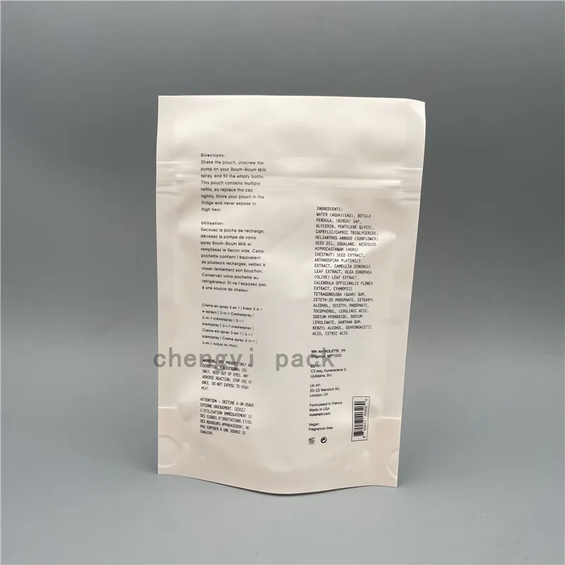 Custom Printed Recyclable Plastic PE/PE Stand Up Pouches Food  Eco Doypack Packaging Bags With Zipper