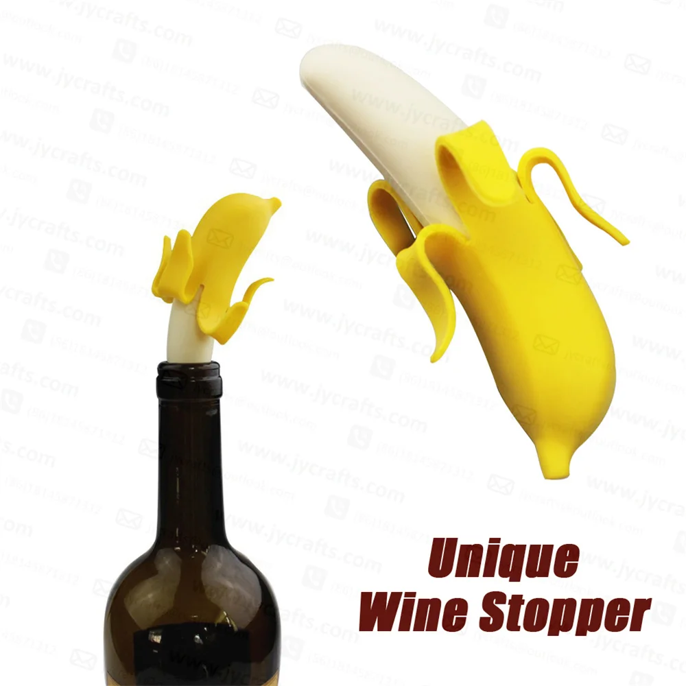 
prime gift idea 3D peeling banana design wine bottle stopper corks for cool subscription gifts 