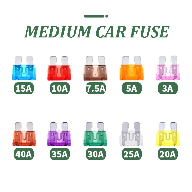 Low voltage auto fuse fusibles automotriz 2A to 40A zinc alloy car fuse 10a/15a/20a car fuse set small car insert fuse