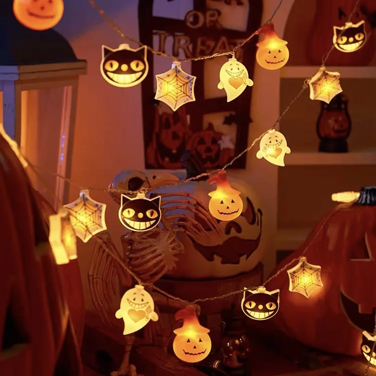 Duoyou halloween inside outside pumpkin ghost string lights decoration holiday different size lights decor