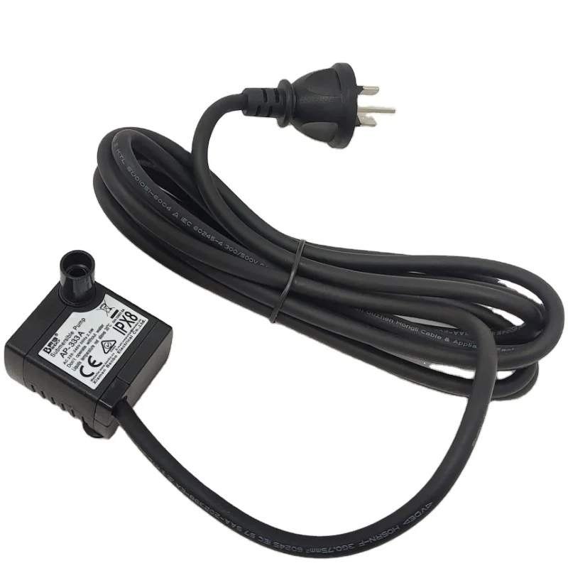 SAA Certificated Benbo Flow rate 250L/H 2.5W 12V water pump for garden fountain pump aquarium pump-333A