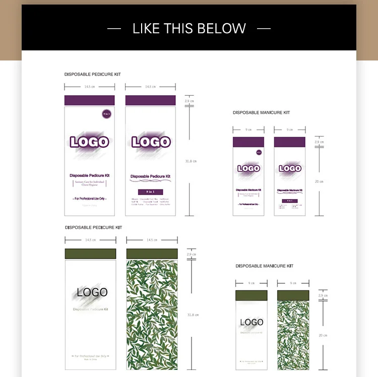 6 8 10 Pieces Professional Custom Package Manicure and Pedicure Kit Spa Salon Nail Tool Sets Disposable Mini Manicure Kit