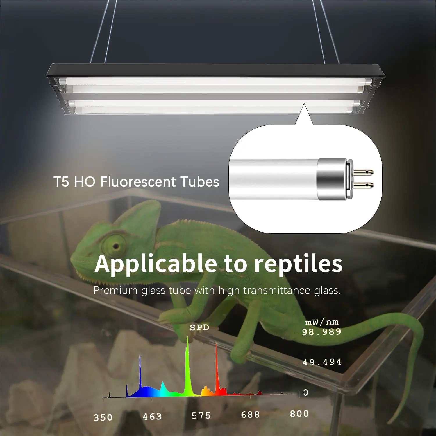 Edkfarm 4ft 48w 2 bulb 6400k t5 ho  fluorescent tube led grow reptile light