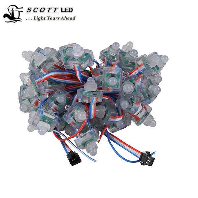 Square WS2811 LED Shape 20AWG DC12V Plastic IP67 Christmas Display 12V Luces Led 60 90 Theme Park Light Strings Pure Copper Wire