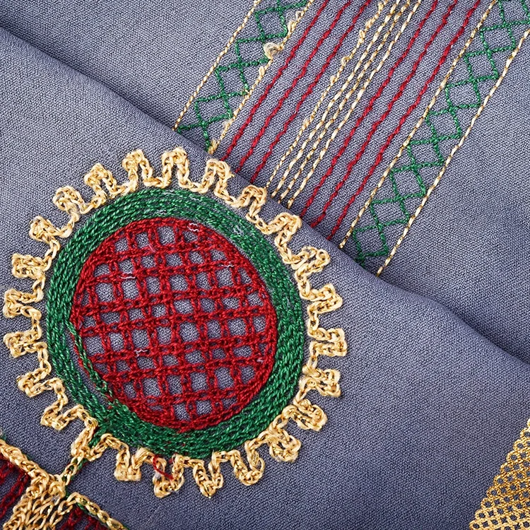 Shaoxing Textile Custom Design 100% Polyester Woven CEY Foil Printed Embroidery Fabric For Dress