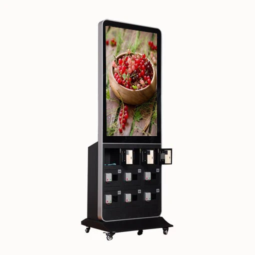 new innovations 2022 advertising screen water proof shared power bank rental machine outdoor mobile phone charging station