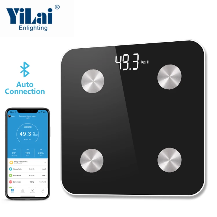 Цифровые весы BSCI с ЖК-дисплеем, умный анализатор индекса массы тела и жира в ванной комнате, синий зуб