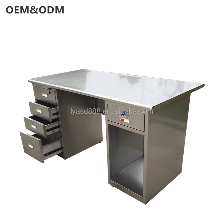 Customized Benches Modern Office Desk 304 Stainless Steel Computer Table Specialized Desks for Hospital Laboratory