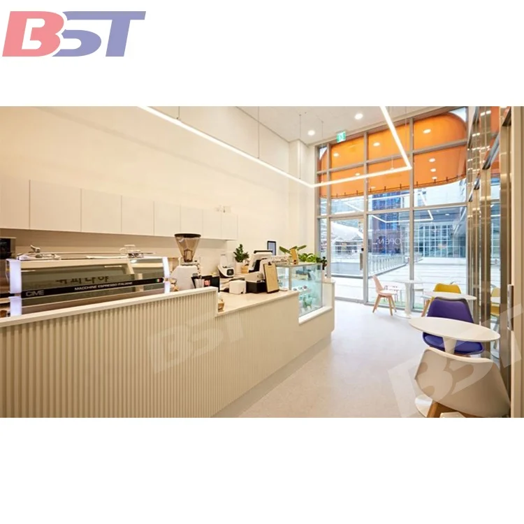 Fashion modern cafe shop restaurant display furniture Interior Decoration design coffee milk tea bar counter