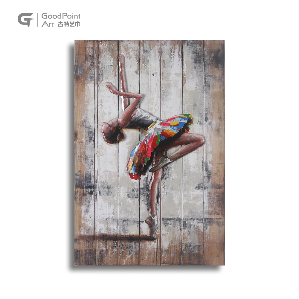 
Hot selling 3d wood products sexy nude ballet girl salon decoration 