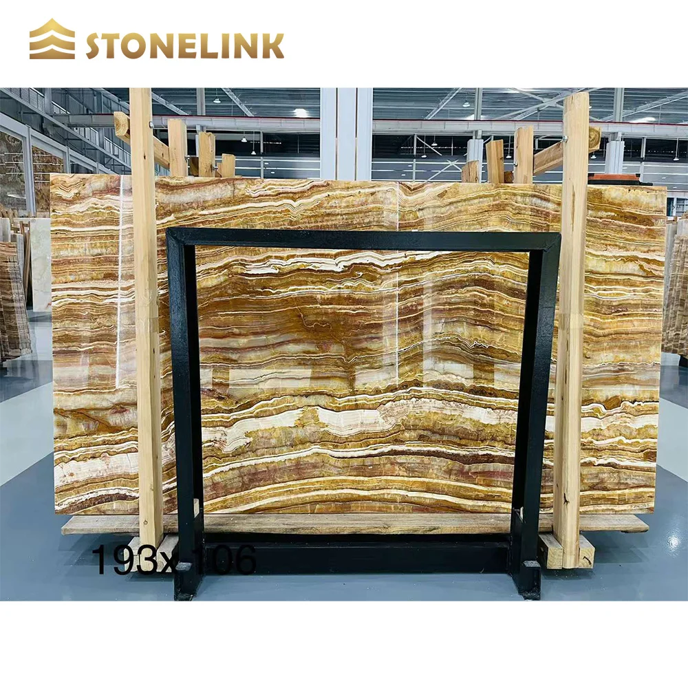 Hot Sell Natural Stone Brown Onyx Marble Slab For Wall Decoration Onyx Marble Wall Design