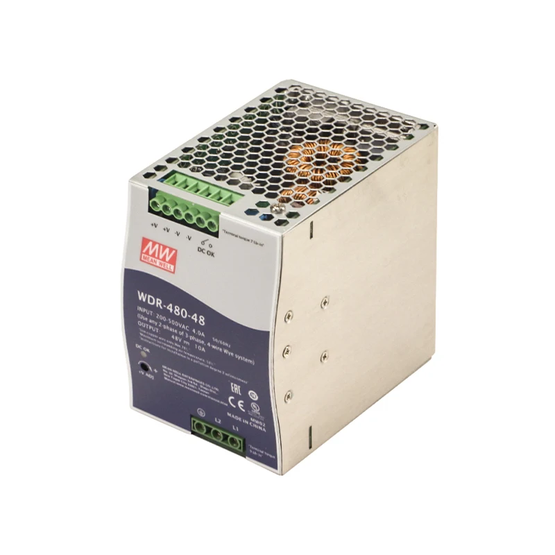 Mean Well WDR-480-24 480W 24V Single Or Two Phase PFC Function Din Rail Led Lightbox Power Supply