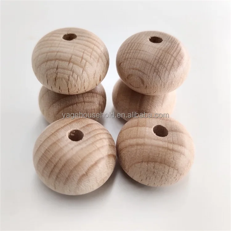 22mm Beech Wood abacus Beads Baby Pacifier Chain Accessories customized Wood Beads
