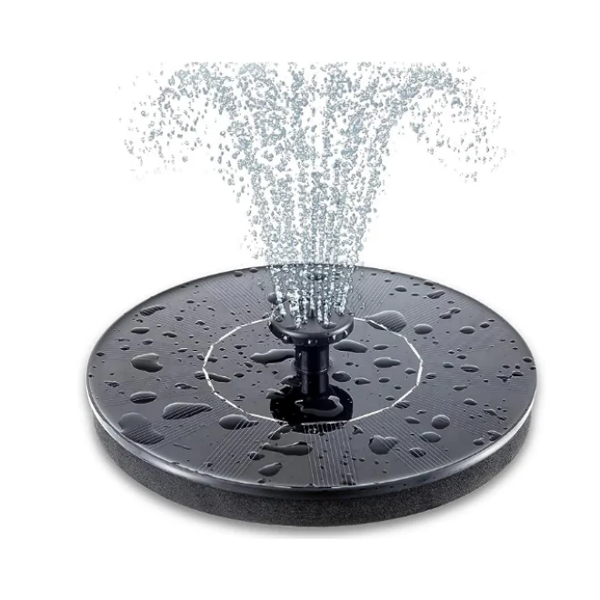 1.4W Solar Fountain Pump with 6 Nozzle Free Standing Floating Solar Powered Water Fountain Pump for Bird Bath