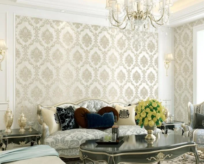 European 3D Non-woven Wallpaper Retro Living Room Bedroom Wallpaper Fine Pressed Stereo Relief Retro Home Decoration Decorative
