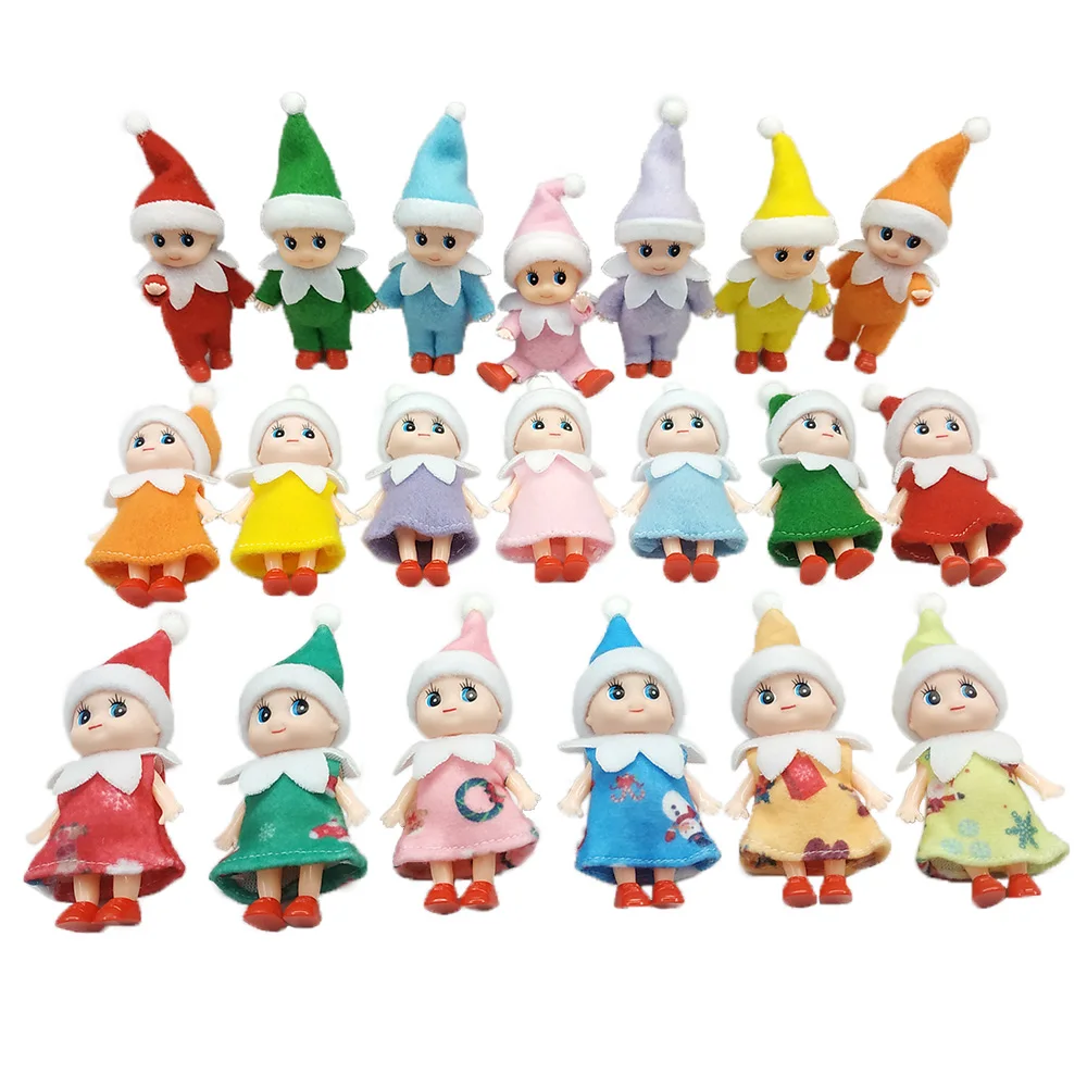 20 kinds Hot sale mini On Shelf Christmas Elf doll for christmas tree decoration and festival gift
