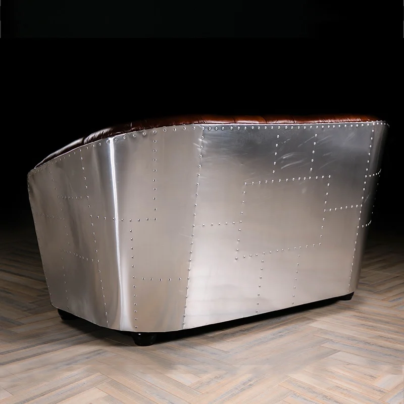 aluminum furniture aviator tufted chesterfield loveseat sofa