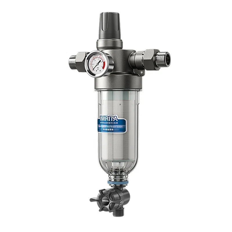 IMRITA Whole House 40-50 Micron Spin Down Reusable Sediment Water Pre-Filtration Filter System