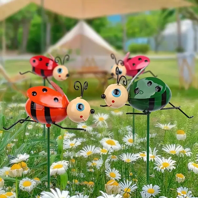 Металлическая божья коровка уличное украшение внутренний сад двор газон для насекомых открытый
