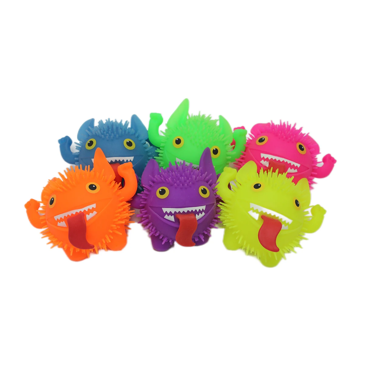 Amazon hot EN71 ASTM squeeze monster puffer ball Fluffy fuzzy ball Stress Relief Fidget toy Party favor vent ball