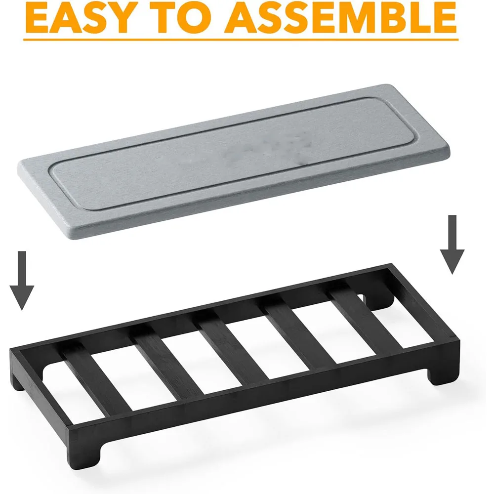 Bamboo Stand Kitchen Sponge Soap Holder Dispenser Instant Dry Stone Sink Caddy Organizers