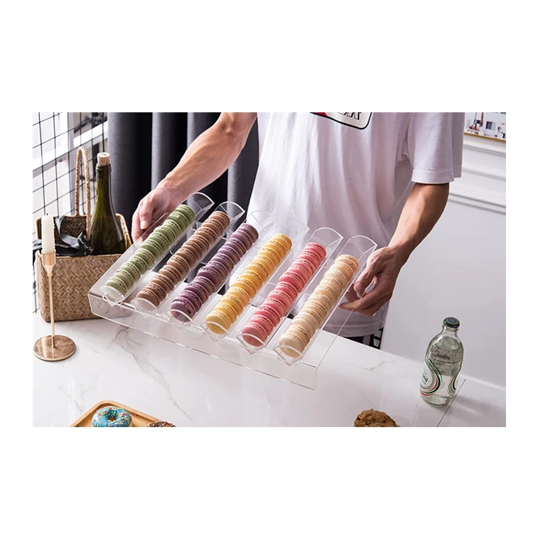 Современный 6 ярус акриловый Macaron Дисплей лоток цилиндр Макарон печенья демонстрационные стенды-стеллажи для магазин хлебобулочных