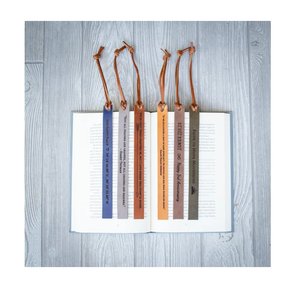 Personalized Vintage Leather Bookmarks Souvenir Promotion Products Anniversary Gift