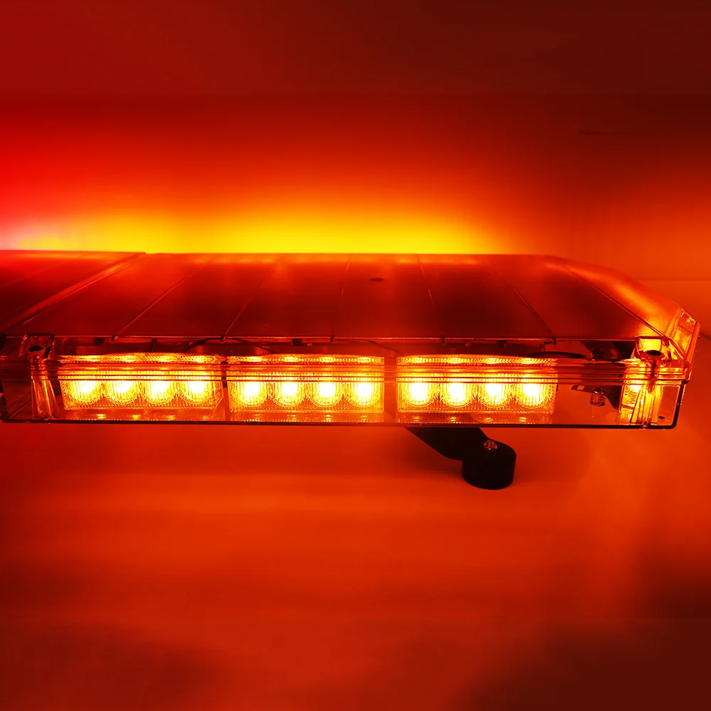 12 volt or 24V 47 inch Red Amber LED Strobe light bar Emergency Warning Flashing Lightbar Lamp with Siren Speaker for vehicles