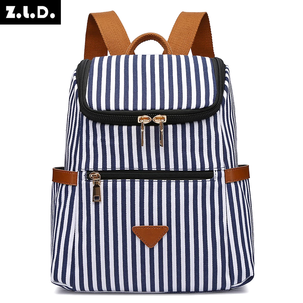 ZUOLUNDUO New designer fashion custom logo blue white stripes outdoor luxury duffle luggage bag large capacity travel bag set