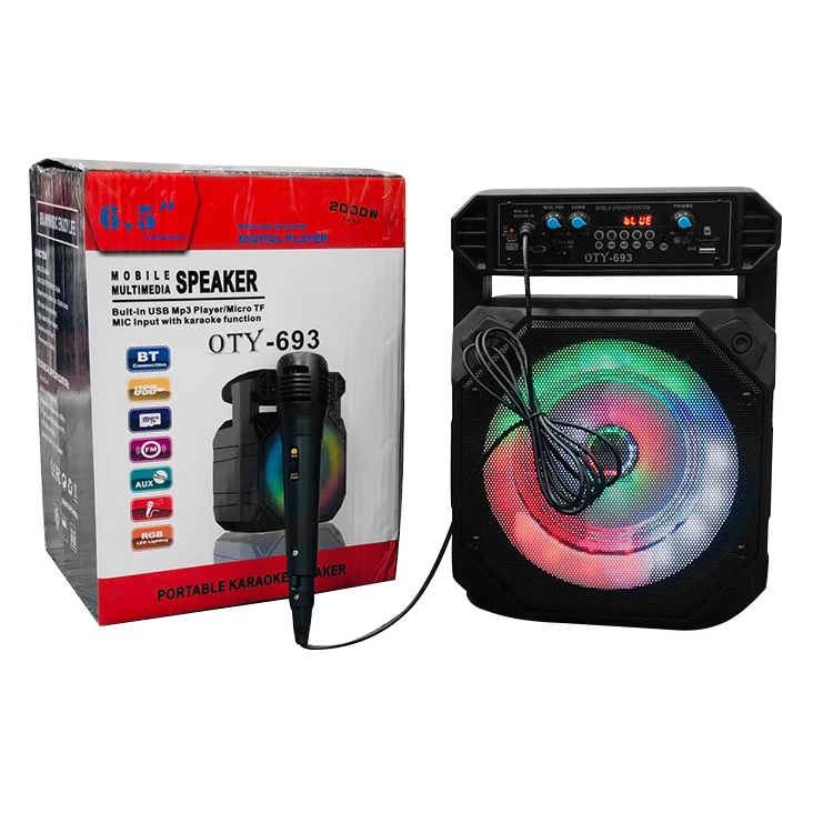 OTY-693 мобильный Мультимедийный портативный динамик для караоке с микрофоном
