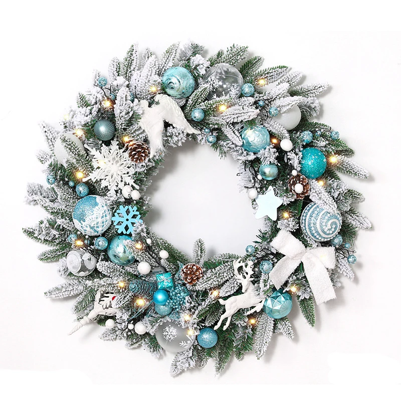 2024 PVC large decoration hand made artificial wreath bulk buy big christmas wreath door garland