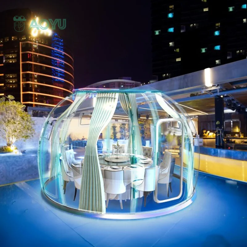 Outdoor Full Transparent Semi-Circular Type Pc Polycarbonate Igloo Clear Dome Bubble Luxury Tent Glamping
