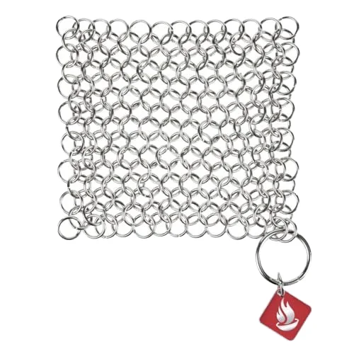 Iron Cast Skillet Iron stainless steel Cleaner Chainmail Scrubber for iron pot cleaning