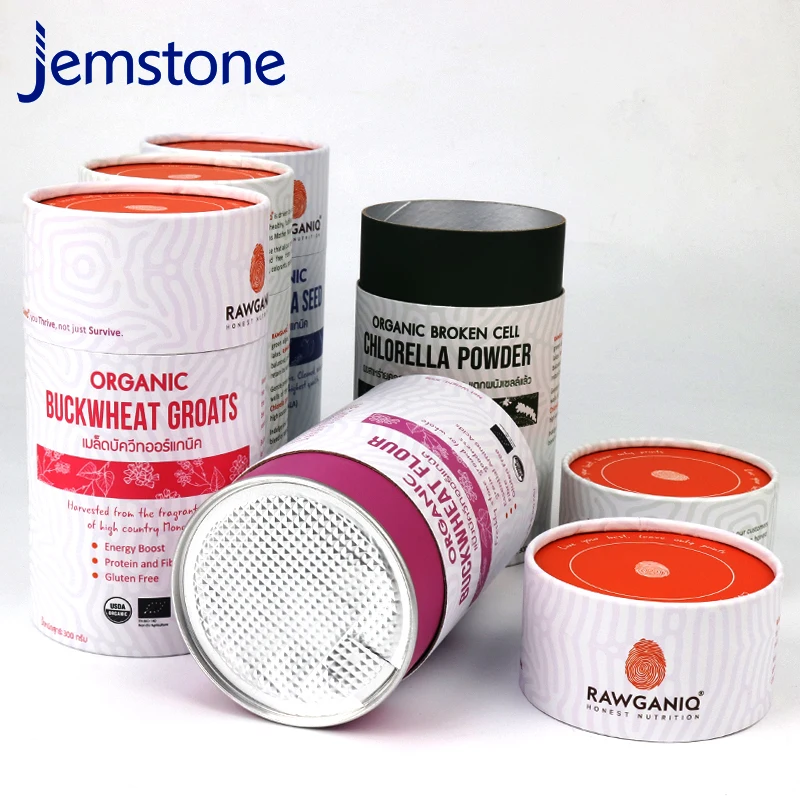 Milk Coffee Cardboard Cylinder Protein Collagen Powder Container Packaging Paper Composite Cans Tube Box