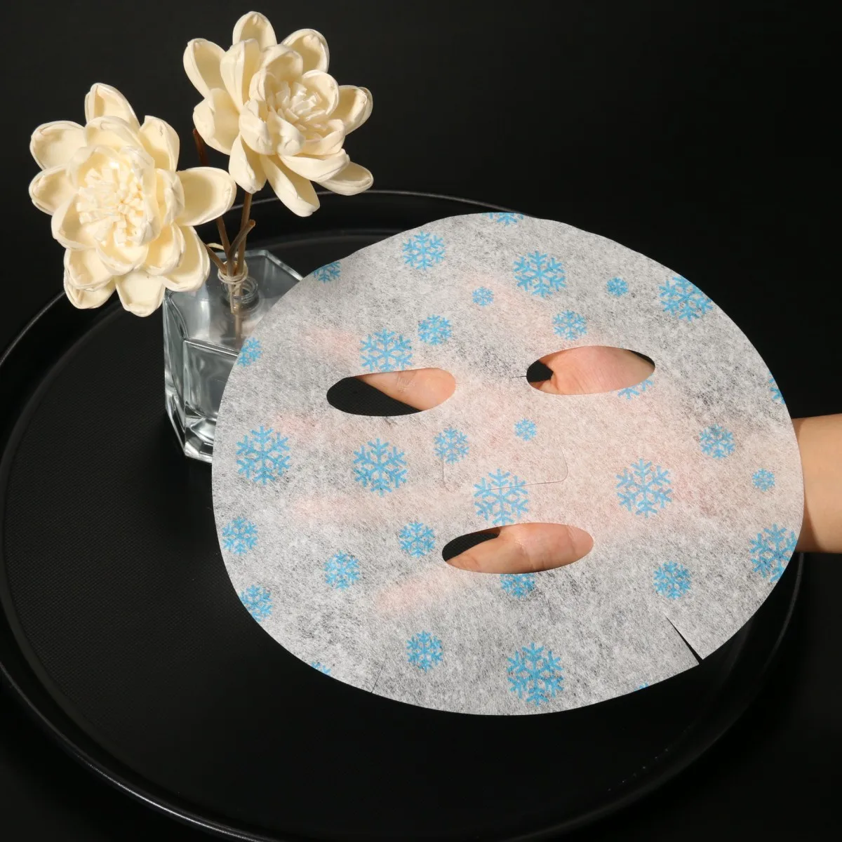 Bio Cellulose Fiber Face Maskpack with Hydrogel Collagen Dry Mask Sheet Material for Facial Care