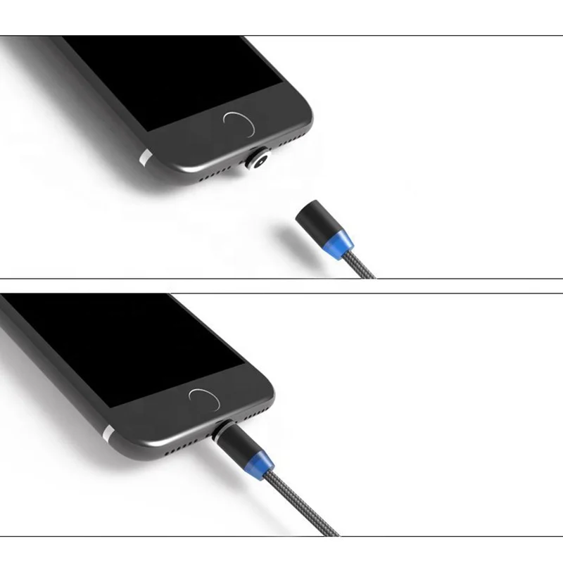 
High Quality 3 in 1 Nylon Braided Micro USB Magnetic fast charging Cable for Android for iphone for type c 