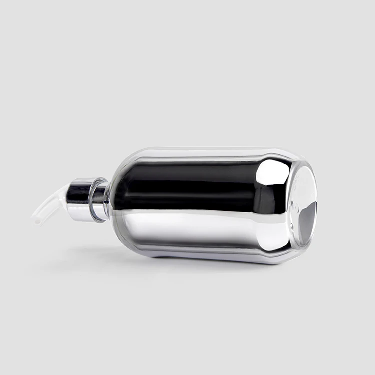 Customized 500ml UV Empty Body Hand Shampoo electroplating bottle luxury press lotion