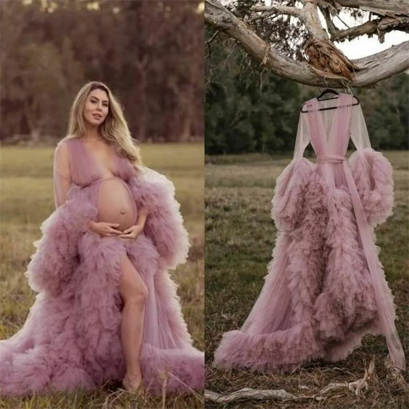 Thin mesh maternity wear  photo shoot long skirt  studio clothing  sexy high-end catwalk maternity wear