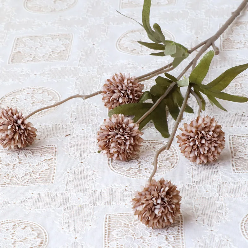 5 Heads Kiku Flower Home Decors Floral Arrangement Wedding Props Artificial Flower Faux Chrysanthemum