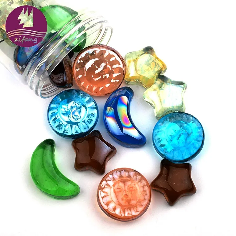 Bottle Jar Packaging Colorful and Peculiar Shaped Glass Stone Customized Various Decorative Crystal Glass Stone