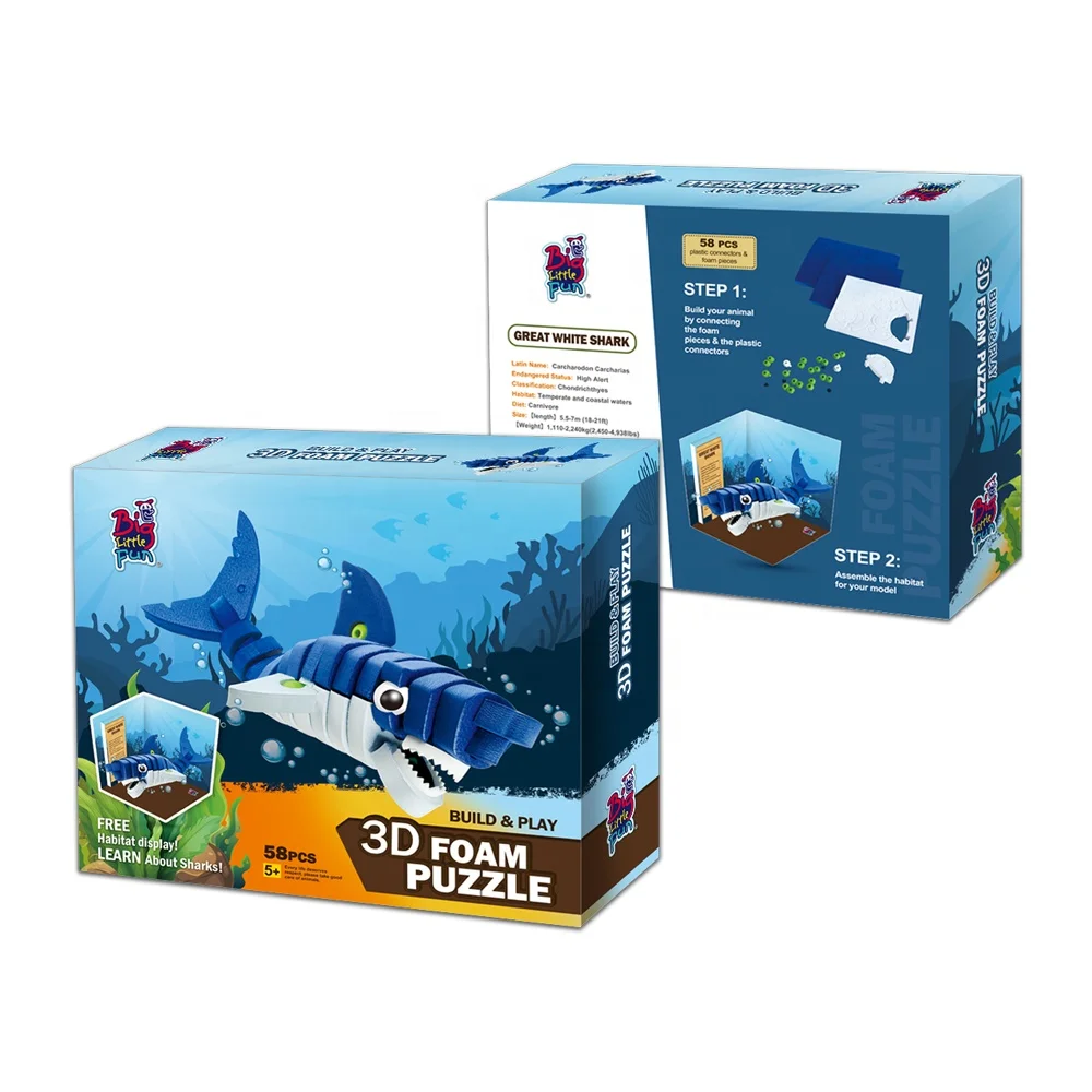 Детские развивающие товары Акула toysdiy 3d eva пенопластовый пазл океанские животные обучающие игрушки