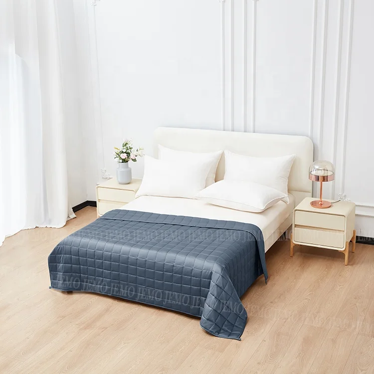 Accept Custom Cotton Bamboo Minky Therapy Folded Home Travel Hotel Use Portable Weighted Blanket