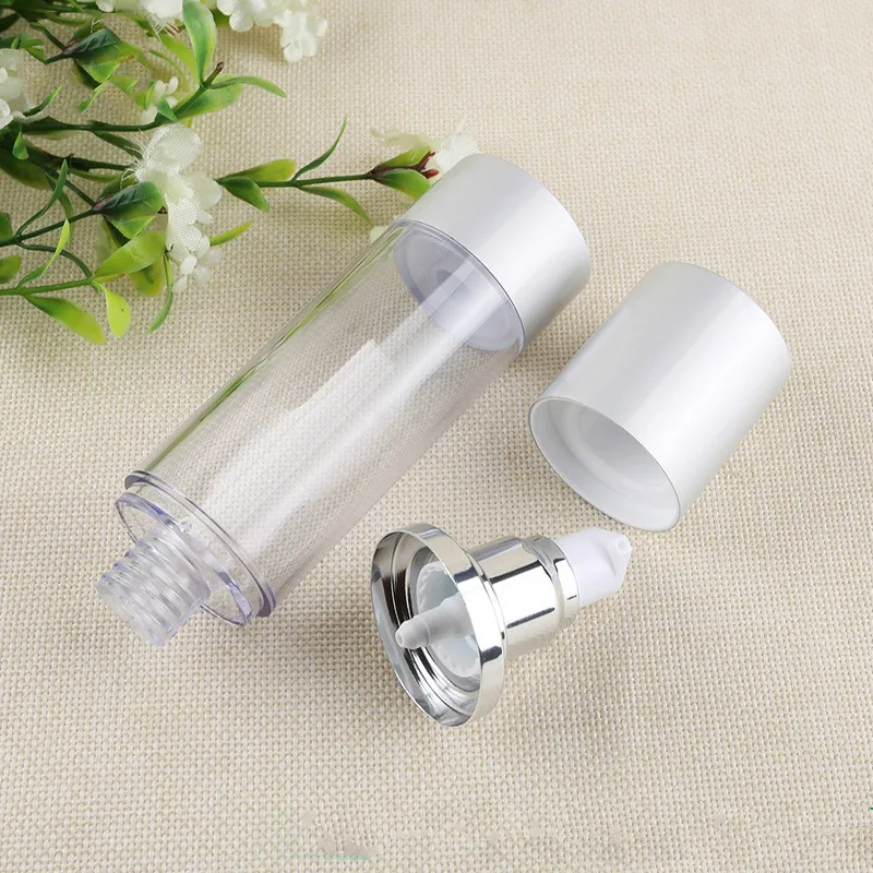 
transparent acrylic 30ml airless pump bottle for beauty cosmetics 