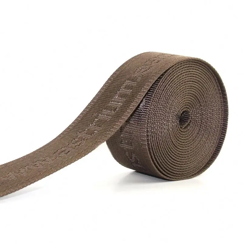 High Intensity Quality yellow Printed Safety Nylon Strip Interwoven Elastic Strap Black 30mm light Reflective Tape Webbing