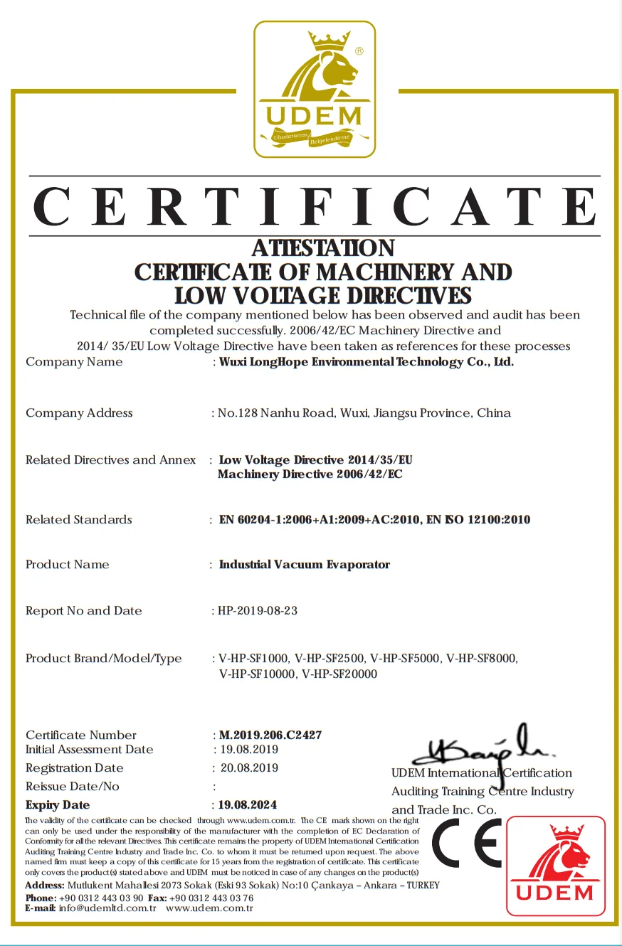 
High concentration rate thermal chemical solvent crystallizer thin film electric MVR vacuum evaporator 