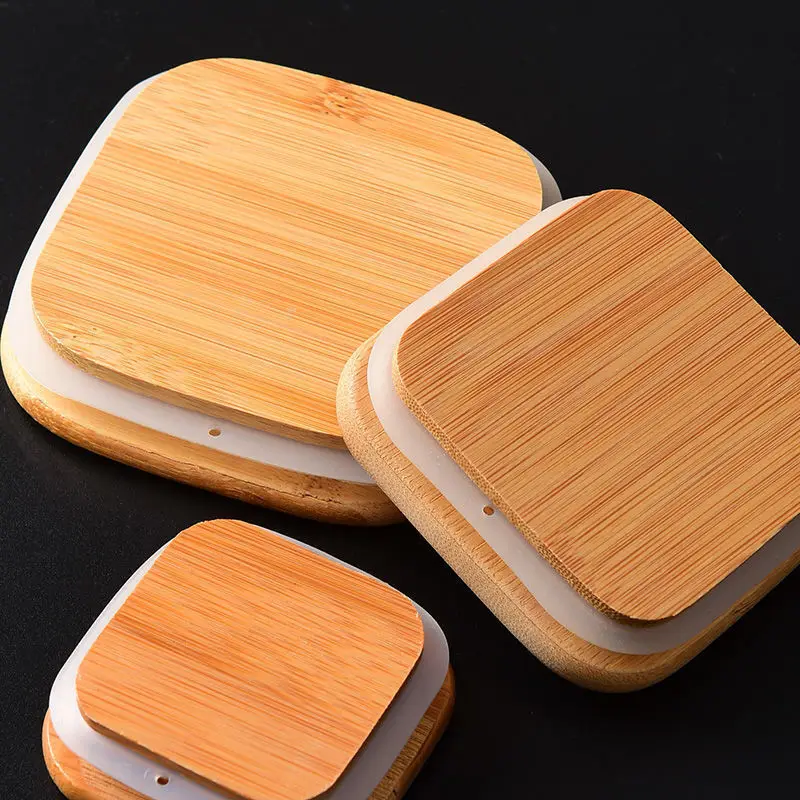 Square Glass Jars With Bamboo Lids Reusable Food Storage Containers For Kitchen Use