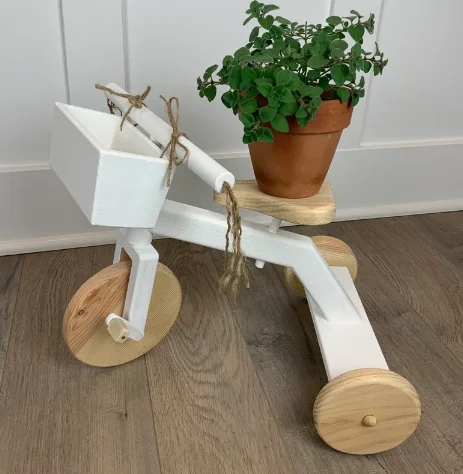 New design Handmade Wood Bike Planter Garden Wagon Planter Station With Wheels For indoor And Outdoor Home Decor